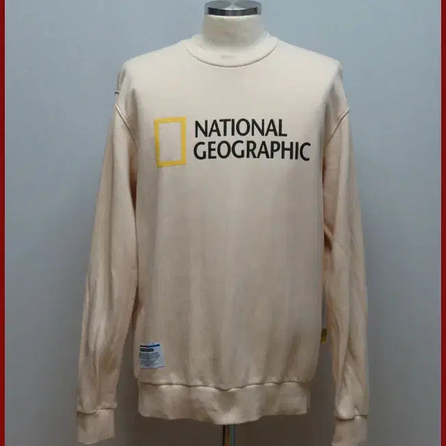 [BUNJANG] National Geographic Light Beige Sweatshirt Size 95 / 내셔널지오그래픽/연베이지색 맨투맨티/95사이즈/따봉구제(D-13)