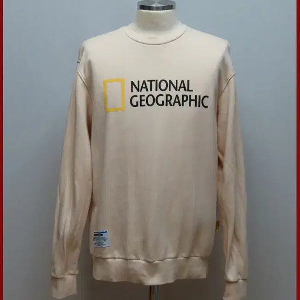 [BUNJANG] National Geographic Light Beige Sweatshirt Size 95 / 내셔널지오그래픽/연베이지색 맨투맨티/95사이즈/따봉구제(D-13)