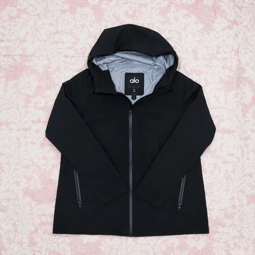 [BUNJANG] ALO Hooded Zip-Up Windbreaker Jacket Black L / 알로 ALO 후드 집업 바람막이 자켓 블랙 L