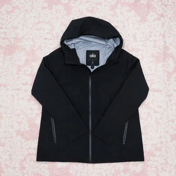 [BUNJANG] ALO Hooded Zip-Up Windbreaker Jacket Black L / 알로 ALO 후드 집업 바람막이 자켓 블랙 L