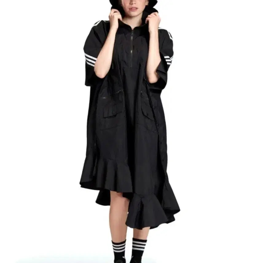 [BUNJANG] Adidas Originals x JKOO Poncho Hooded Dress Free Size / 아디다스 오리지널스 JKOO 판초 후드 원피스 FREE