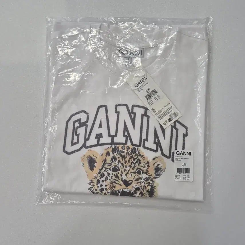 [BUNJANG] Ganni Leopard Print Short Sleeve T-Shirt (Size XS/55-66) / [새상품] 가니 레오파드 반팔 티셔츠(55~66) _당일발송
