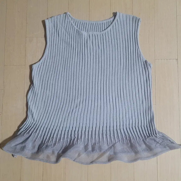 [BUNJANG] 100% Viscose Shirring T-shirt - Light Grey / (새상품) 비스코스 100  셔링티 연그레이