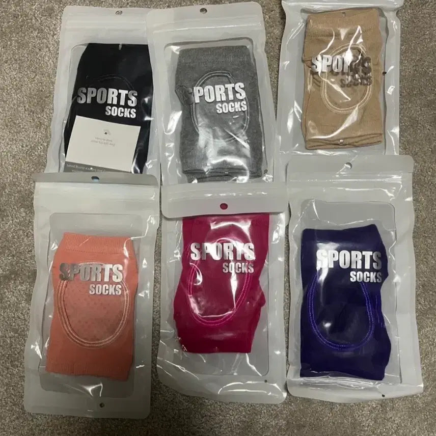 [BUNJANG] Yoga Pilates Socks 6-Color Set / [새상품] 요가, 필라테스 양말 6색 세트
