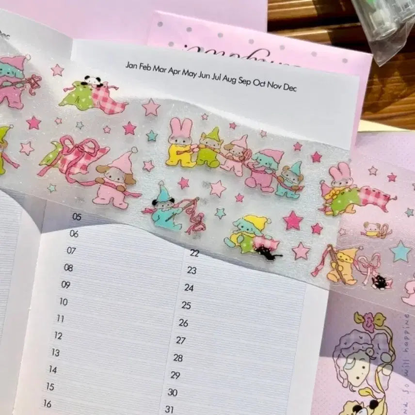 [BUNJANG] Dalosangjeom Salangsang Collection Kiss Cut Sticker (Pet Pearl) / 달오상점 살랑살랑리본과꿈 (pet펄) 키스컷 소분