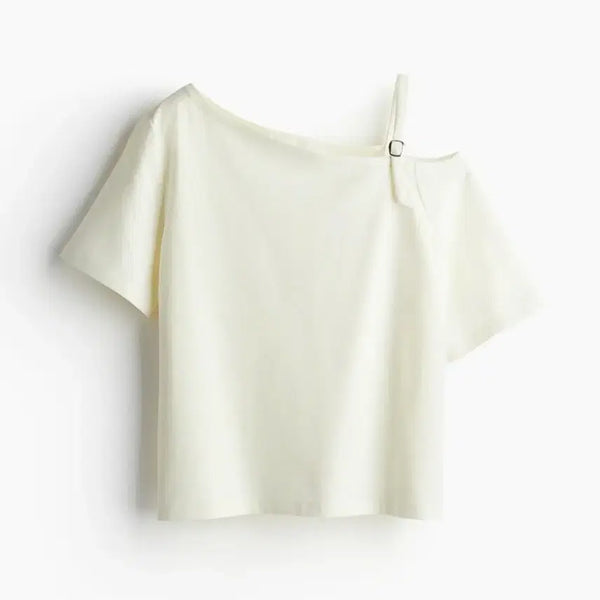 [BUNJANG] H&M Off-Shoulder T-Shirt Ivory L / H&M 오프숄더 티셔츠 아이보리 L(새상품)
