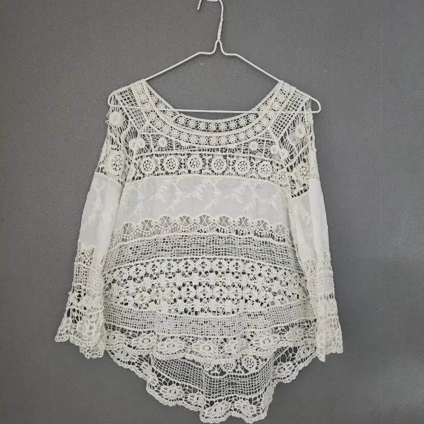 [BUNJANG] White Lace Blouse / 화이트 레이스 블라우스  95~100