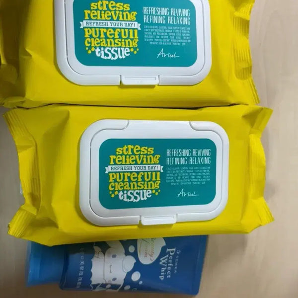 [BUNJANG] Ariul Cleansing Tissues (2-Pack) & Senka Foam Cleanser Bundle Set / (일괄)새상품 아리얼 클렌징 티슈 2개랑 센카 폼클렌징