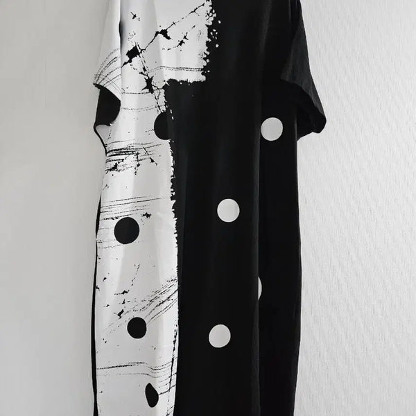 [BUNJANG] Black and White Dot Long Dress (Sizes 77, 88) / 블랙앤화이트 도트 원피스 77.88 최상품