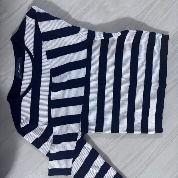 [BUNJANG] ZARA Striped Long Sleeve Knit / ZARA 스트라이프 긴팔 니트