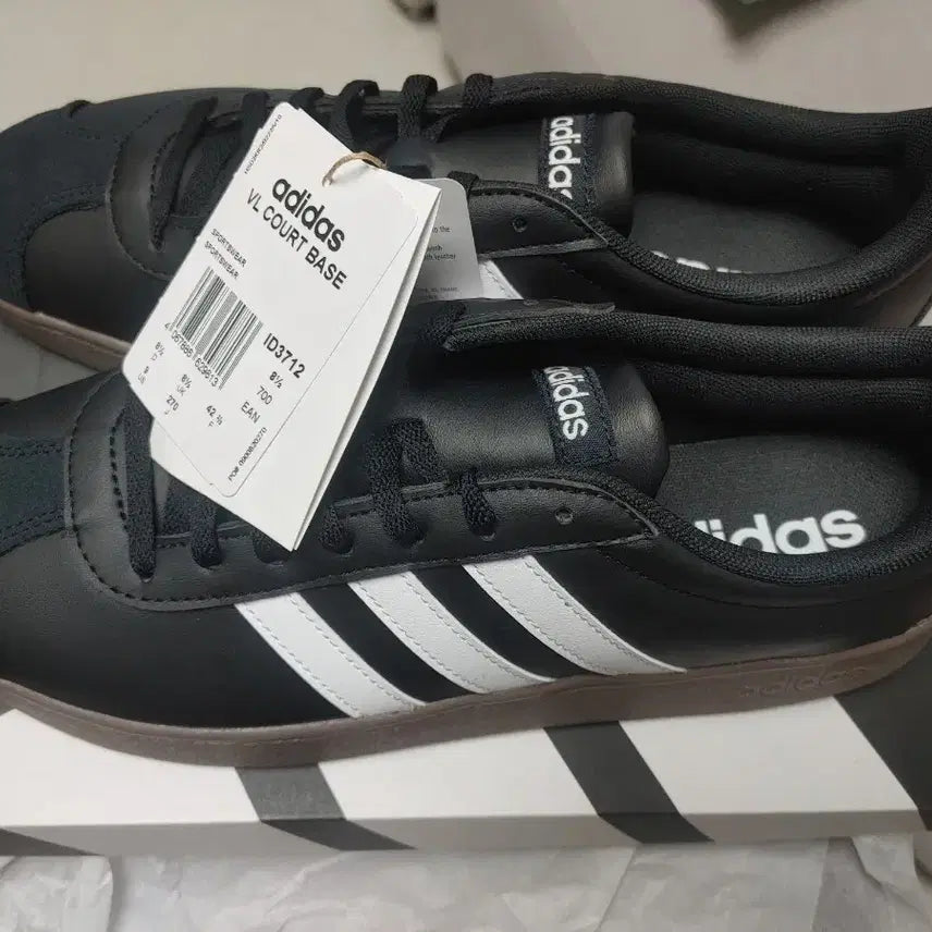 [BUNJANG] Adidas VL Court Base Black 270 Sneakers / 아디다스 VL 코트 베이스  블랙 270