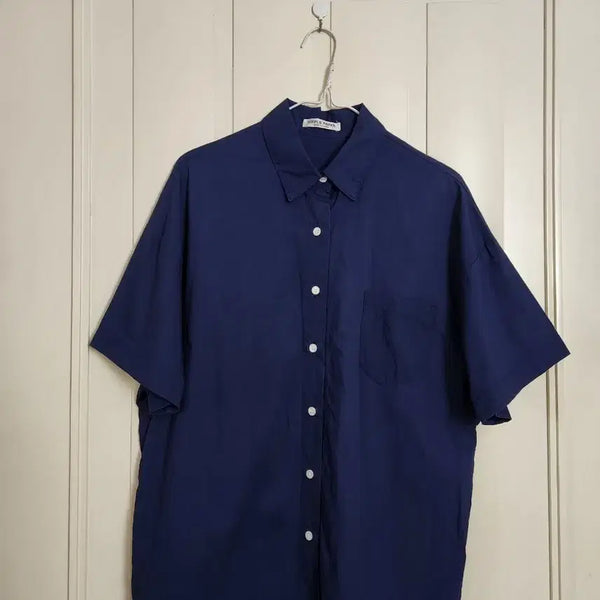 [BUNJANG] Navy Short-Sleeve Shirt / 네이비 셔츠