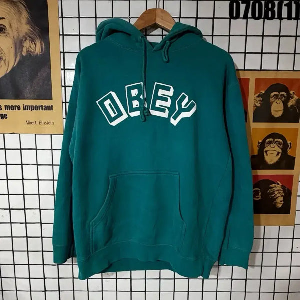 [BUNJANG] OBEY Green Hoodie M / 오베이 후드티 그린 M