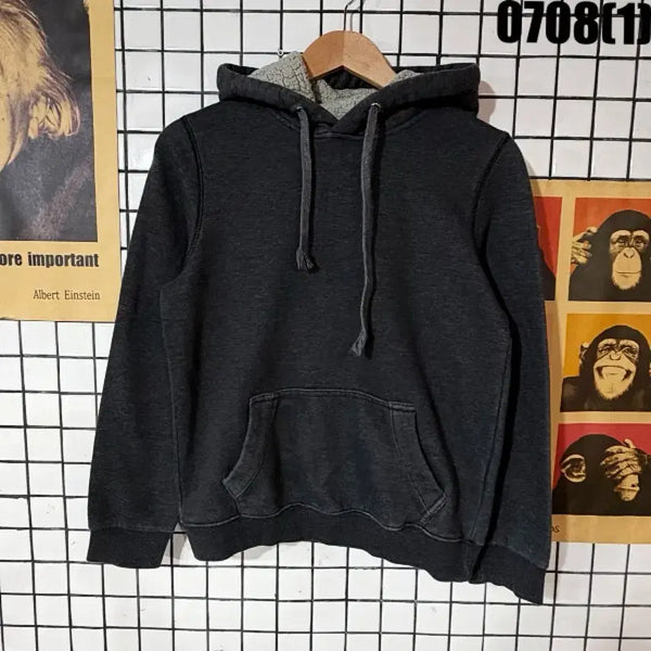 [BUNJANG] Fleece Lined Hoodie Black Size M / 기모 후드티 검정색 M