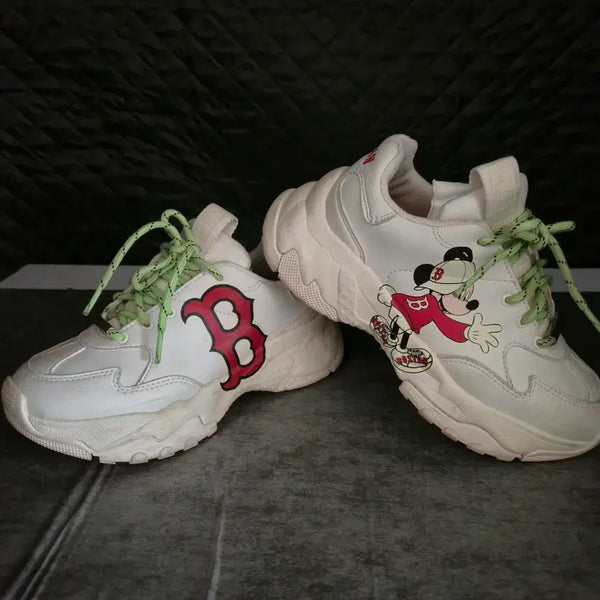 [BUNJANG] MLB B Logo White Sneakers / MLB B로고 화이트 운동화