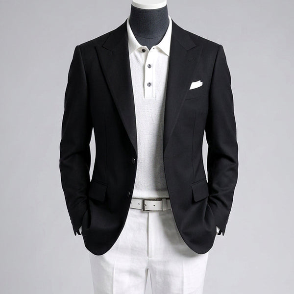 [BUNJANG] Elganovember Italian Marzotto Peak Lapel Blazer Black / 엘가노벰버 / 이태리 마르조또 피크드라펠 블레이져 블랙 / L(100)