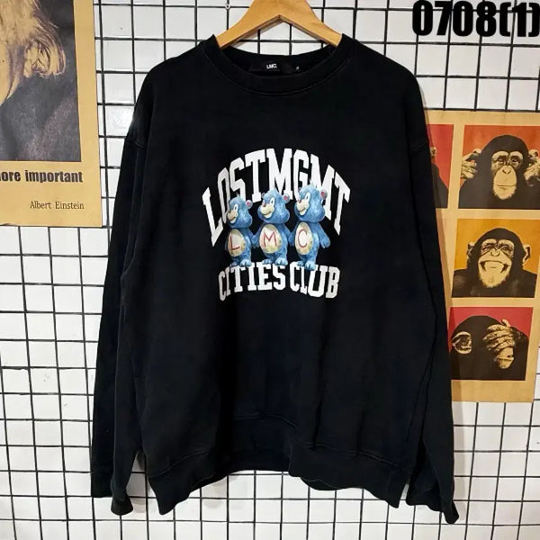 [BUNJANG] LMC Bear Print Sweatshirt XL / LMC 맨투맨 블랙bear 프린트 XL