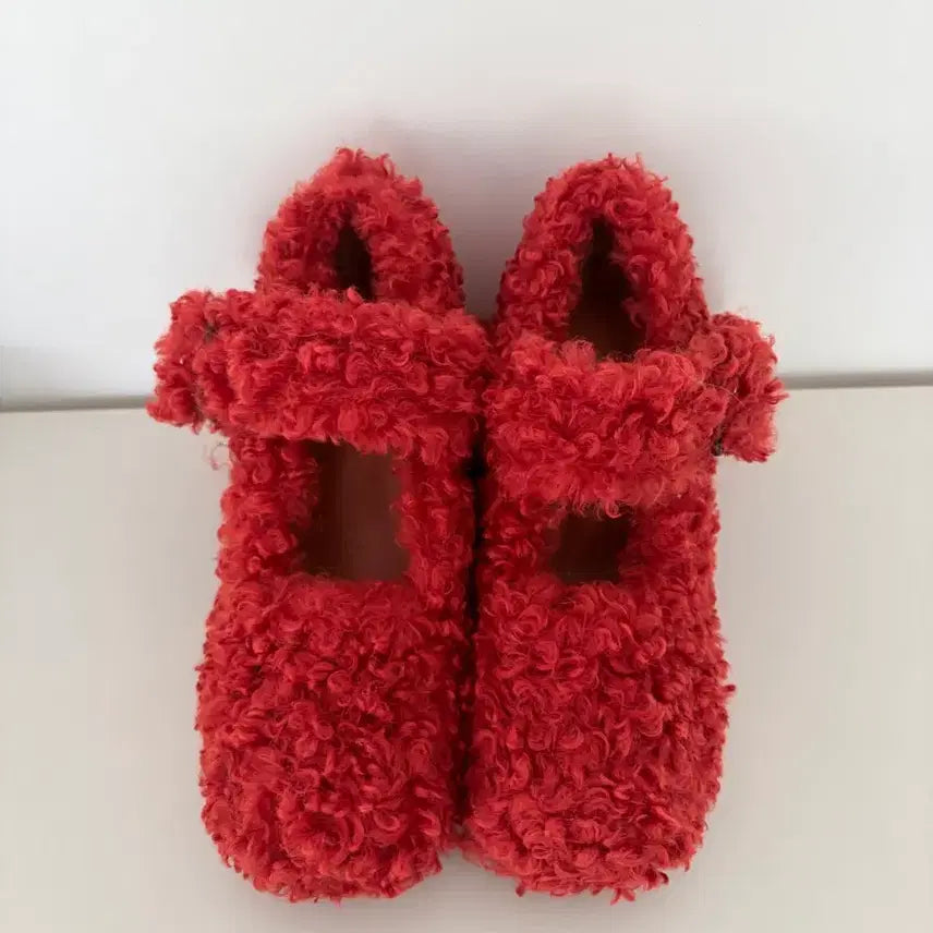 [BUNJANG] Mary Jane Shoes Red Size 250 / 퍼 메리제인 레드 250