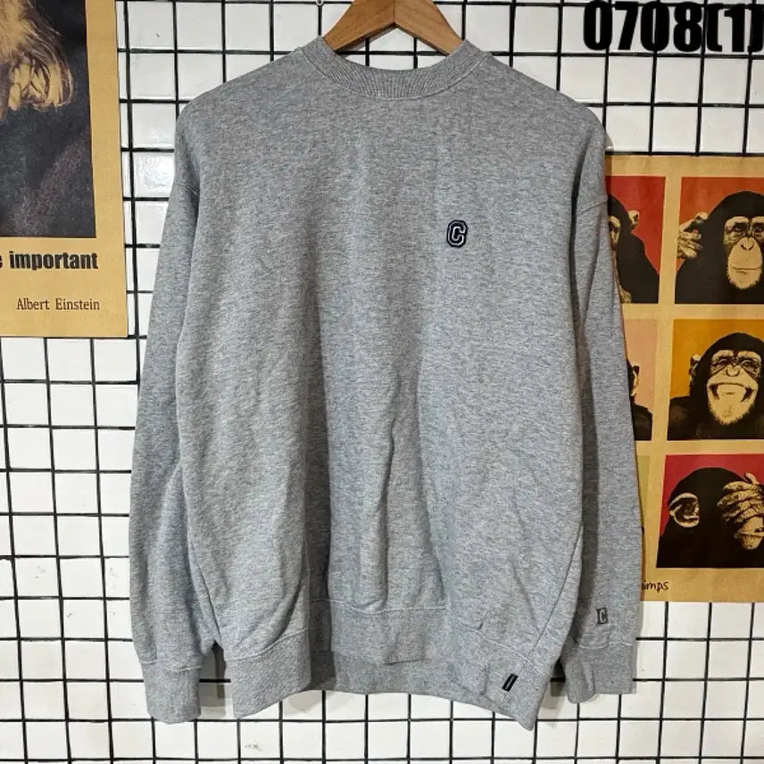 [BUNJANG] Covernat Logo Sweatshirt Grey M / 커버낫 로고 그레이 맨투맨 M