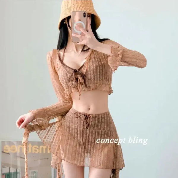 [BUNJANG] Three-Piece Bikini Set / 비키니 수영복 쓰리피스세트
