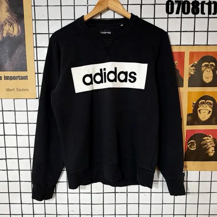 [BUNJANG] Adidas Essential Logo Sweatshirt Black / 아디다스 에센셜 맨투맨 블랙 95