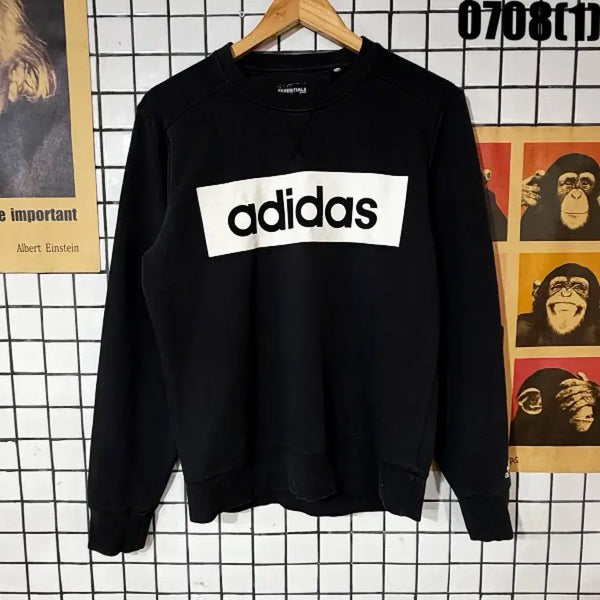 [BUNJANG] Adidas Essential Logo Sweatshirt Black / 아디다스 에센셜 맨투맨 블랙 95