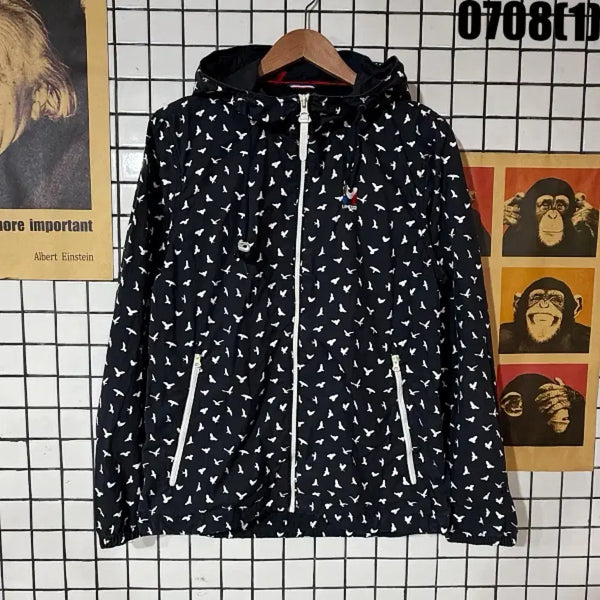 [BUNJANG] Millet Women's Windbreaker Bird Pattern Black White Size 95 / 밀레 바람막이 블랙 화이트 새 패턴 95