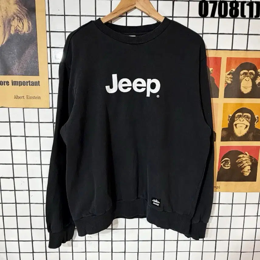 [BUNJANG] Jeep Sweatshirt Black L / 지프 맨투맨 블랙 L