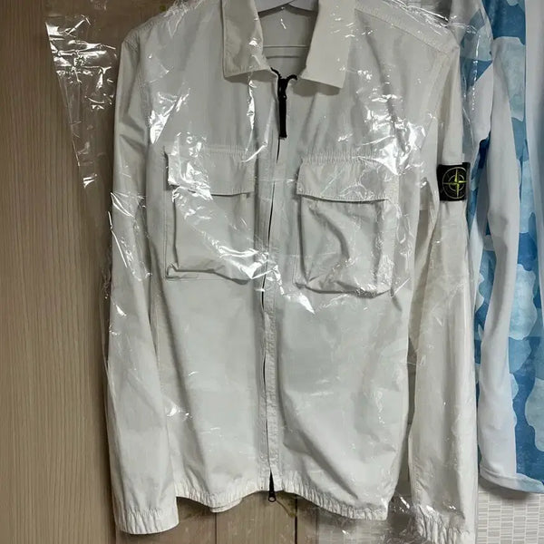 [BUNJANG] Stone Island White Jacket / [L] 스톤아일랜드 화이트 자켓 백화점판