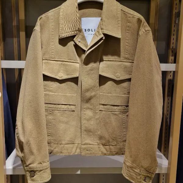 [BUNJANG] Solid Homme 21FW Work Trucker Jacket Beige 50 / 솔리드옴므 21fw 워크 트러커 자켓 베이지 50