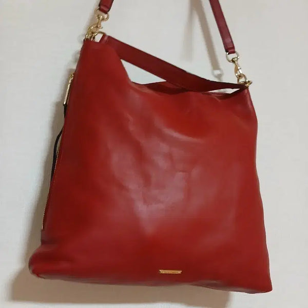 [BUNJANG] Rebecca Minkoff Red Leather Tote/Crossbody Bag / 레베카밍코프의 매력적인 레드 컬러 가죽 토트.크로스백