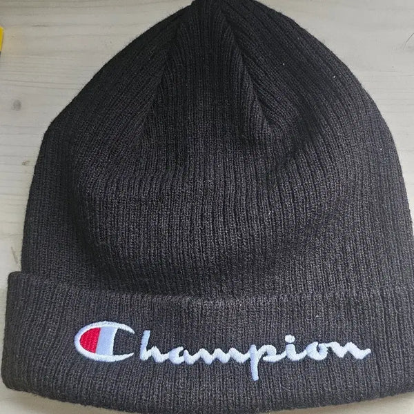 [BUNJANG] Champion Logo Beanie Black / 챔피온 로고 비니 블랙