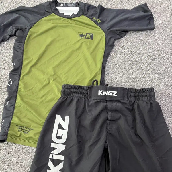 [BUNJANG] Kingzogi Jiu-Jitsu Top (L) and Bottoms (32) Rashguard Fight Shorts / 킹즈 노기 주짓수 상하의 팝니다 래시가드 파이트쇼츠