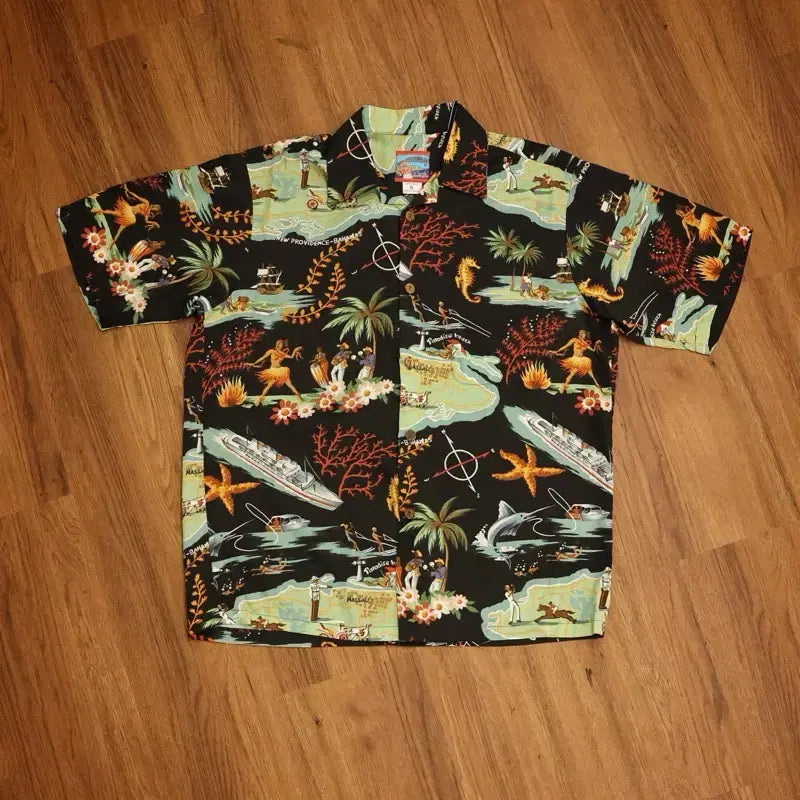 [BUNJANG] 90s Vintage Bahamas Map Print Hawaiian Shirt / 90s 빈티지 바하마 맵 프린트 하와이안셔츠 판매