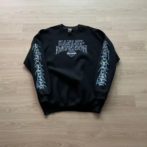 [BUNJANG] 2000 Harley-Davidson Lightning Sweatshirt / [XL] 2000 빈티지 할리데이비슨 라이트닝 스웻셔츠 맨투맨