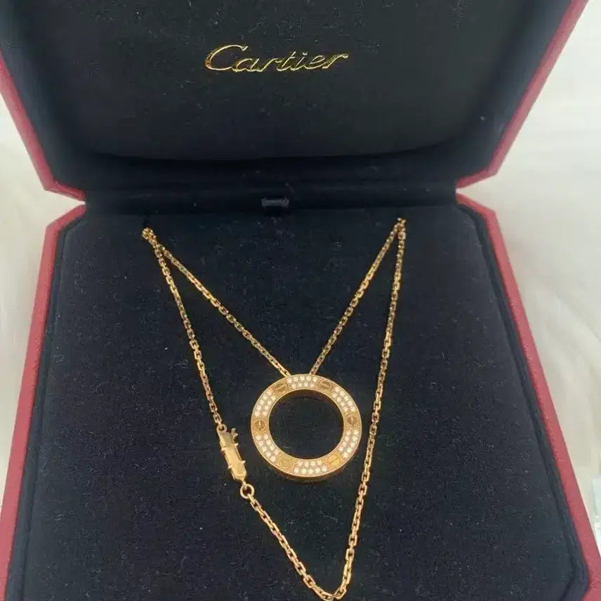 [BUNJANG] Cartier LOVE Diamond Necklace Rose Gold / 까르띠에 LOVE 다이아 목걸이 로즈골드 커플용