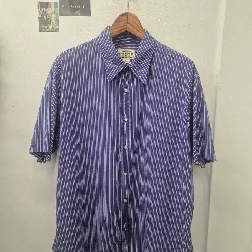 [BUNJANG] Ralph Lauren Polo Jeans Cotton Stripe Short Sleeve Shirt XL / 랄프로렌 폴로진스 코튼 스트라이프 반팔셔츠 XL