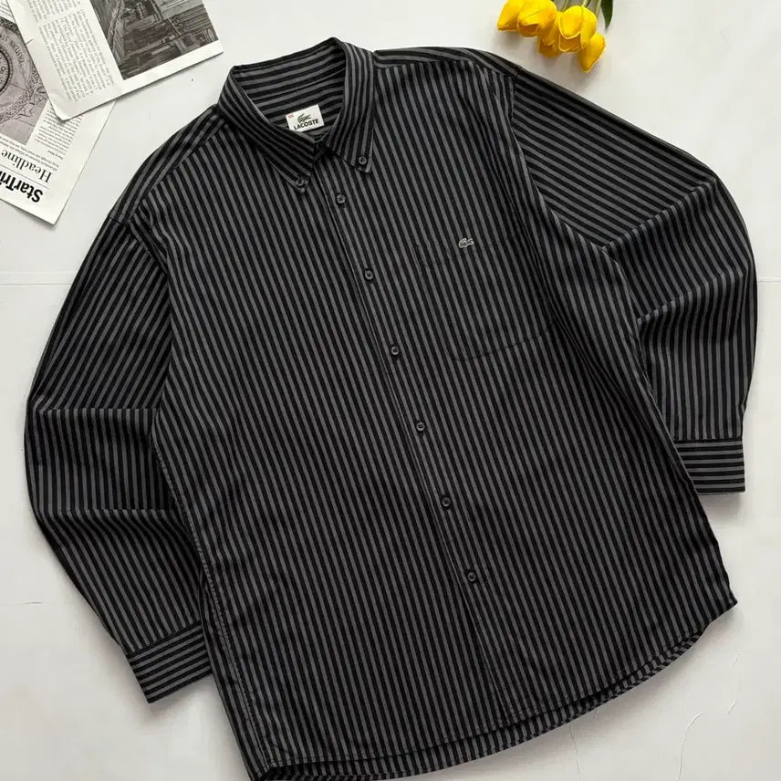 [BUNJANG] Lacoste Striped Shirt / Lacoste 라코스테 스트라이프 셔츠