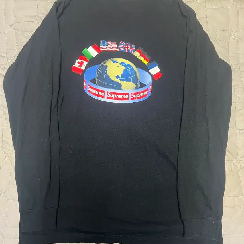 [BUNJANG] Supreme Worldwide Long Sleeve Black 15FW / [L] 슈프림 월드와이드 롱슬리브 블랙 15FW