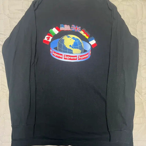 [BUNJANG] Supreme Worldwide Long Sleeve Black 15FW / [L] 슈프림 월드와이드 롱슬리브 블랙 15FW