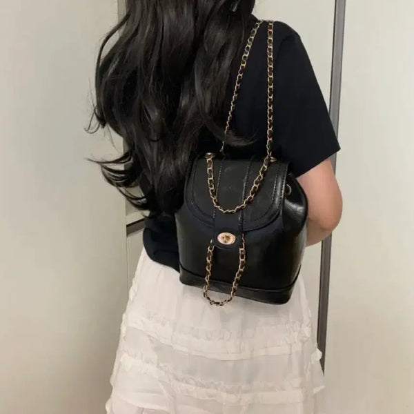 [BUNJANG] High-Quality Chain Backpack Drawstring Bag / 고퀄 체인 백팩 복조리백 (가방)