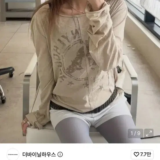 [BUNJANG] The Vinyl House MUSE SHEER LS TEE (W) CREAM / 더바이닐하우스 MUSE SHEER LS TEE (W) CREAM