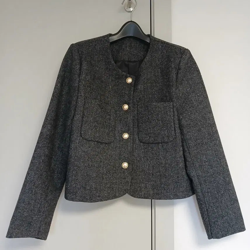 [BUNJANG] Tweed Jacket with Gold Buttons / 트위드 자켓
