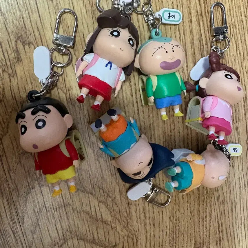 [BUNJANG] Crayon Shin-chan Bookbag Keychain Figure Full Set (6 Types) / 짱구 책가방 키링 피규어 6종 풀셋 일괄