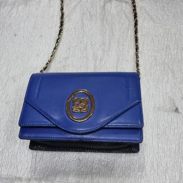 [BUNJANG] Louis Quatorze Blue Chain Cross Bag / 루이까도즈  블루체인 크로스 가방