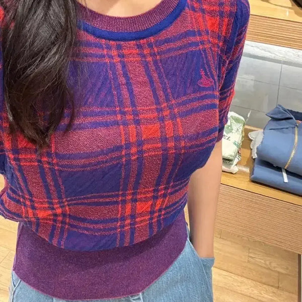 [BUNJANG] Vivienne Westwood Check Knit / 비비안웨스트우드 체크 니트