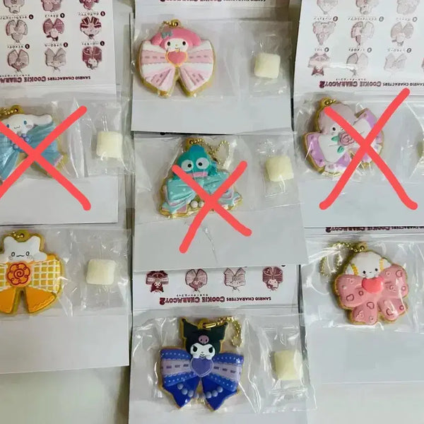 [BUNJANG] Sanrio Cookie Charm Ribbon Mascot Random Keyring / 산리오 쿠키참 리본 마스코트 랜덤 키링