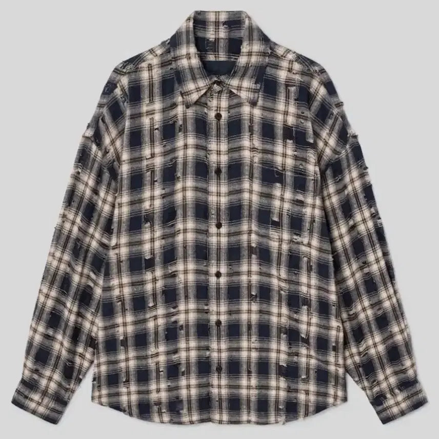 [BUNJANG] Juun.J 26FW Crater Damage Check Max Fit Shirt / [48] 준지 26fw 크레이터 데미지 체크 맥스핏 셔츠 새상품