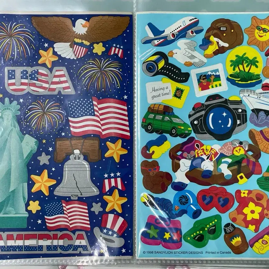 [BUNJANG] Sandy Lion USA Travel Sticker Bundle Set / 일괄) 샌디라이온 USA 여행 스티커