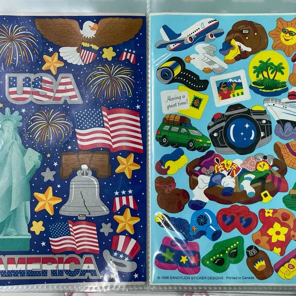 [BUNJANG] Sandy Lion USA Travel Sticker Bundle Set / 일괄) 샌디라이온 USA 여행 스티커